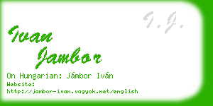 ivan jambor business card